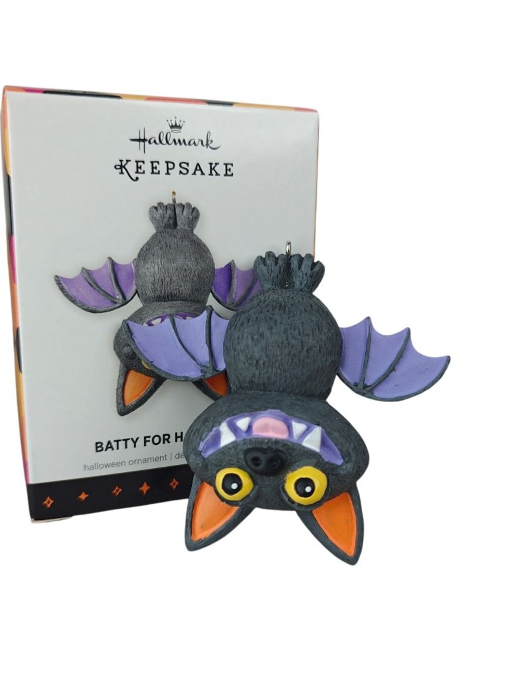 Hallmark Keepsake Batty For Halloween Ornament Artist-Crafted Black & Purple